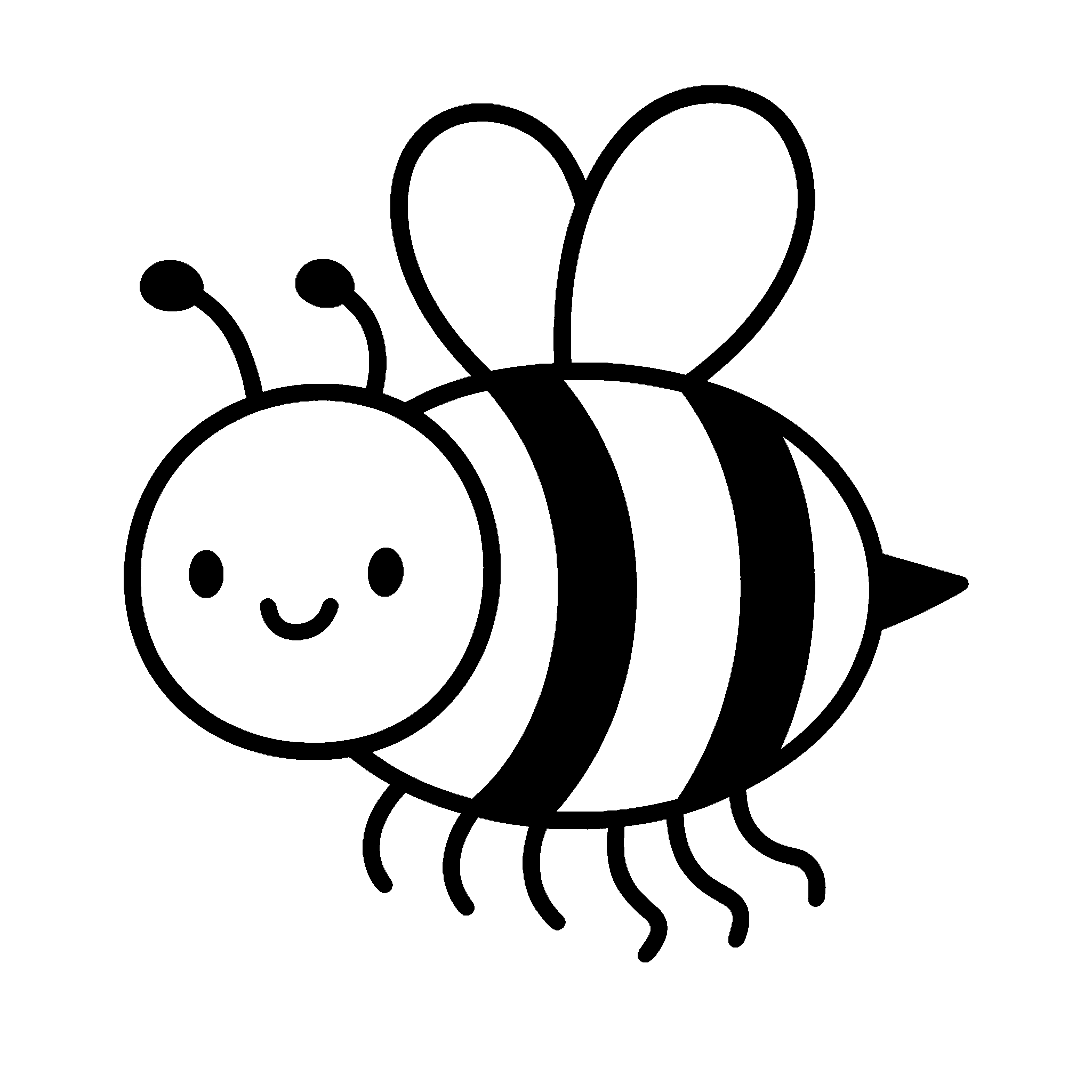line drawing of a bumblebee, today's coloring page